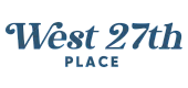 Elegant 'West 27th Place' logo in a sophisticated serif font, evoking a sense of modern luxury and urban living.