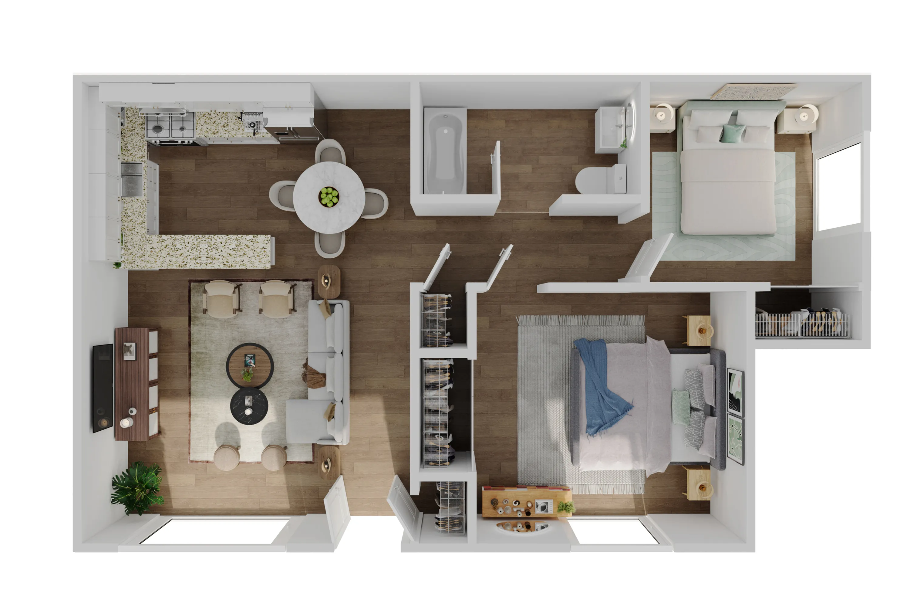 Cottages on 5th - Two-Bedroom Floorplan