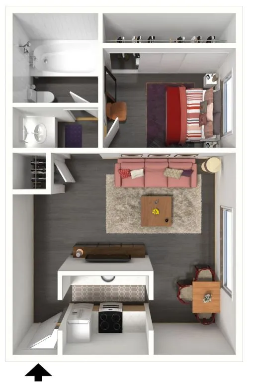 Citadel 29 - One-Bedroom Floor Plan