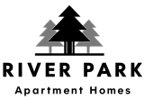 Elegant River Park Apartment Homes logo featuring stylized trees, brandishing a modern and eco-friendly design.