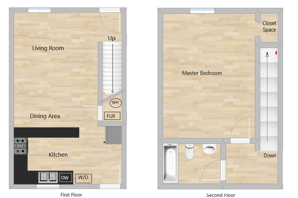 1 Bed/1 Bath Floor Plan