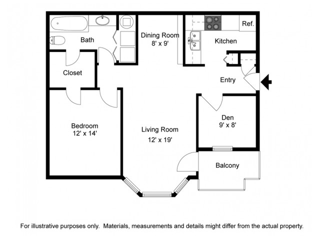 The Saxony - 1 Bedroom / 1 Bathroom / 835 Sq. Ft.