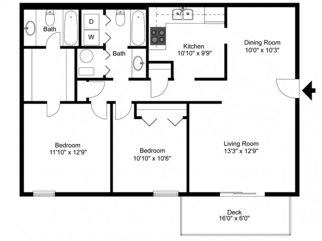 Royal Arms Owensboro - 2 Bedrooms / 2 Bathrooms / 1117 Sq. Ft.