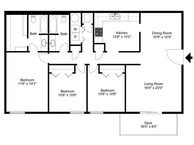 Royal Arms Owensboro - 3 Bedrooms / 2 Bathrooms / 1405 Sq. Ft.