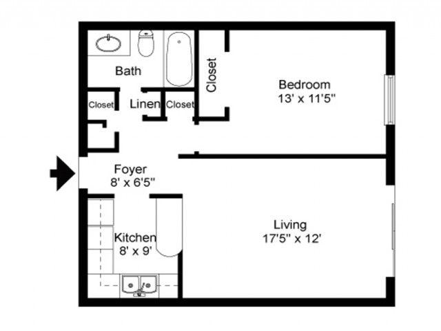 Royal Arms Nashville - 1 Bedroom / 1 Bathroom / 663 Sq. Ft.