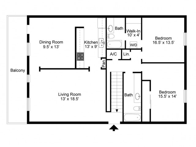 Royal Arms Nashville - 2 Bedrooms / 2 Bathrooms / 1304 Sq. Ft.