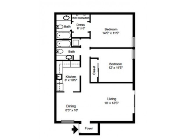 Royal Arms Nashville - 2 Bedrooms / 1 1/2 Bathroom / 949 Sq. Ft.