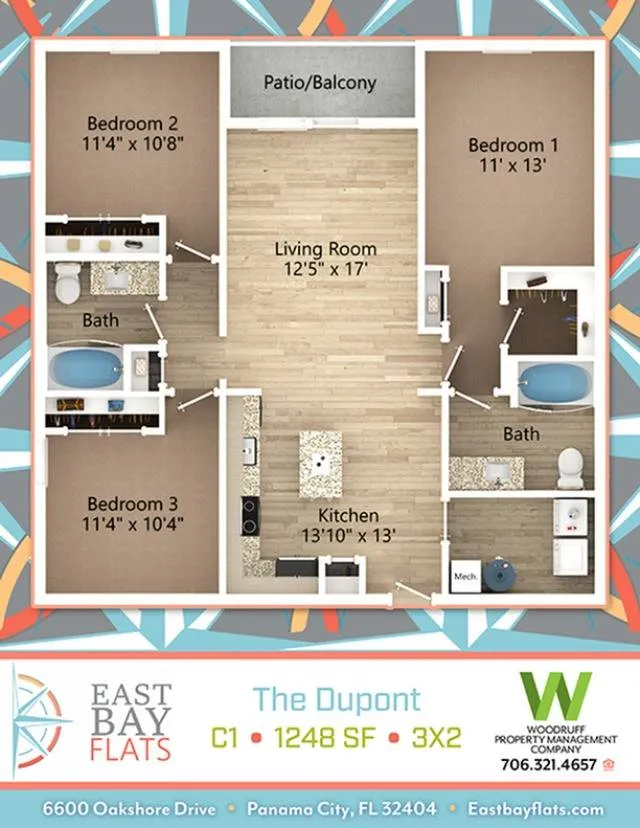 Three bedroom Two bathroom