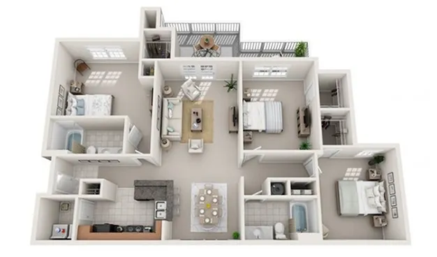 3 Bed 2 Bath 1423 sq ft