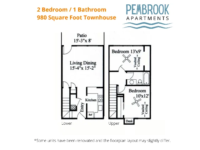 2x1 TH 980 sq ft