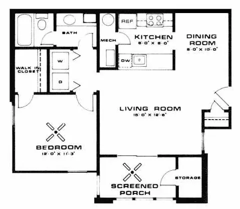 1x1 Large 925 sq ft