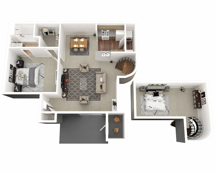 1x1 with Loft 1091 SQ FT RENOVATED