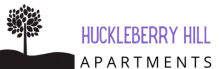 Huckleberry Hill Apartments logo featuring a serene tree silhouette.