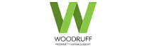 Woodruff Property Management logo featuring a bold green W design.