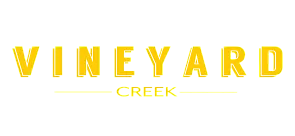 Modern and vibrant Vineyard Creek logo in bold yellow font on a clean white background.