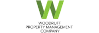 Dynamic logo of Woodruff Property Management Company featuring a bold green 'W'.