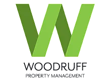 Dynamic Woodruff Property Management logo featuring a sleek, green letter W design.