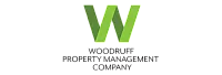 Modern logo for Woodruff Property Management Company featuring a green geometric 'W'.