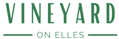 Elegant logo design for Vineyard on Elles with sophisticated green typography.
