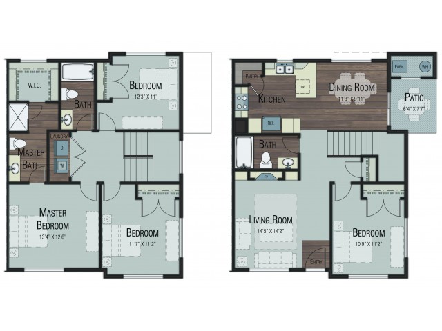 4 bedroom 3 bathroom Dogwood Premier floor plan