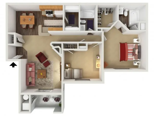2 bed/2 bath ADA