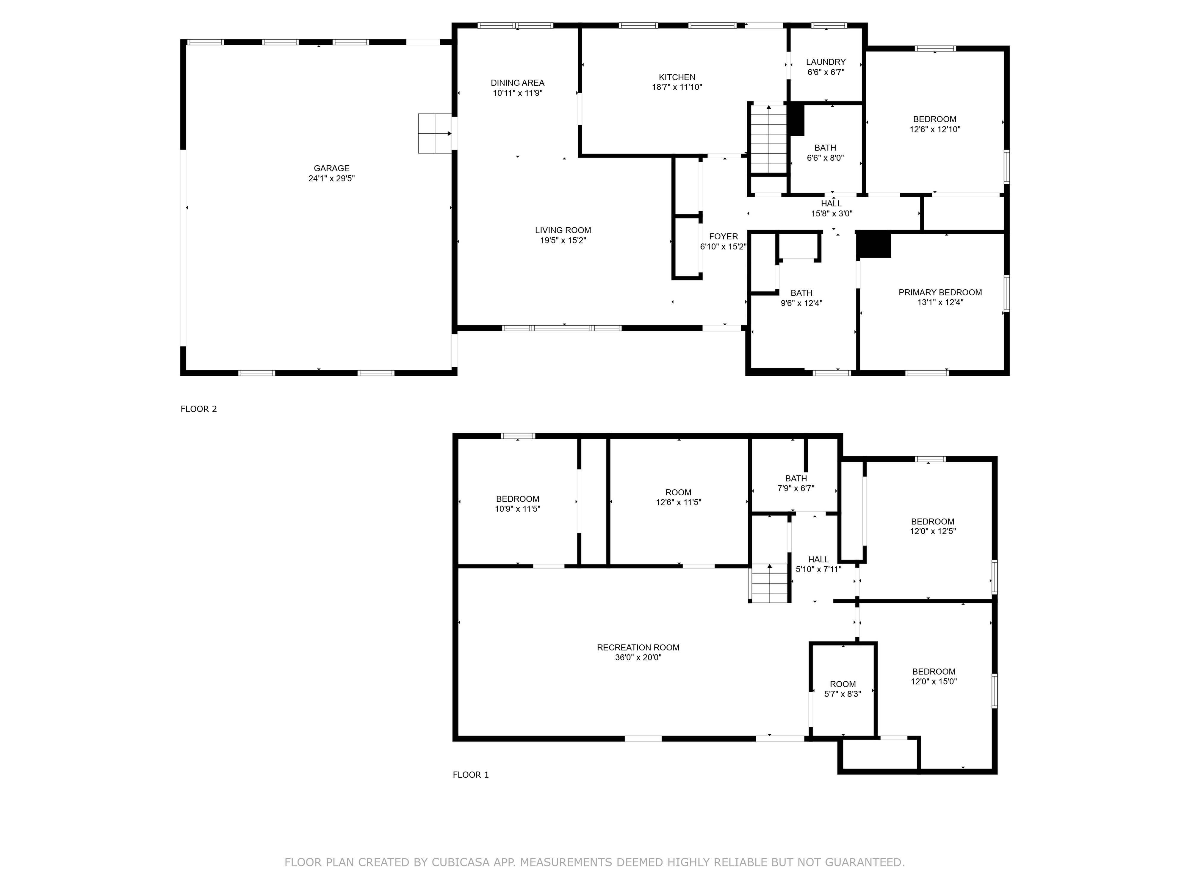 Expansive two-level floor plan featuring a 3-bedroom upper level with a spacious living room and kitchen, plus a versatile lower level with a large recreation room.