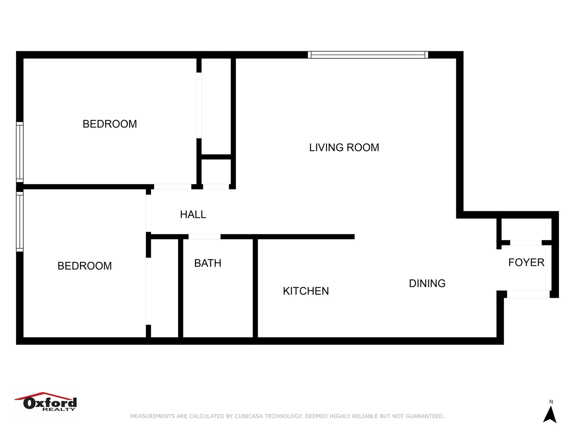 Elegant floor plan showcasing 2 bedrooms, an inviting living room, and a cozy dining area, perfectly designed for modern living.