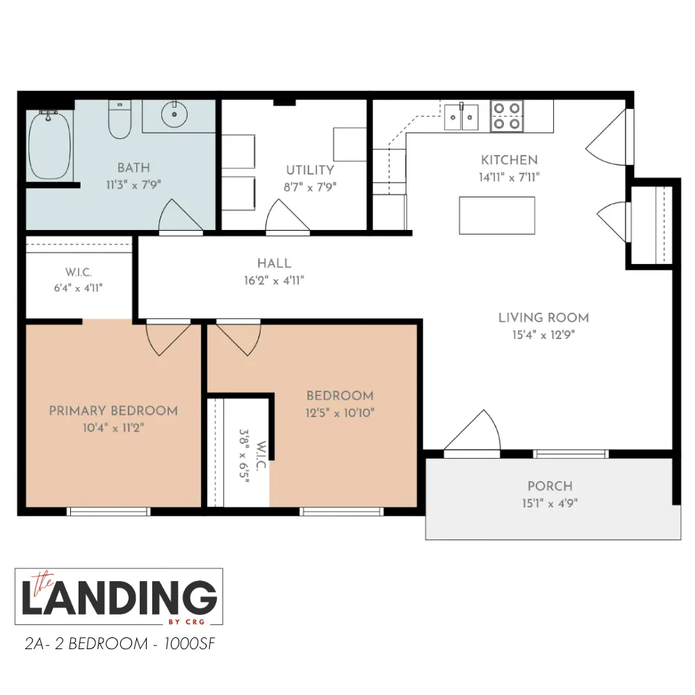 2A-1000SF Floor Plan