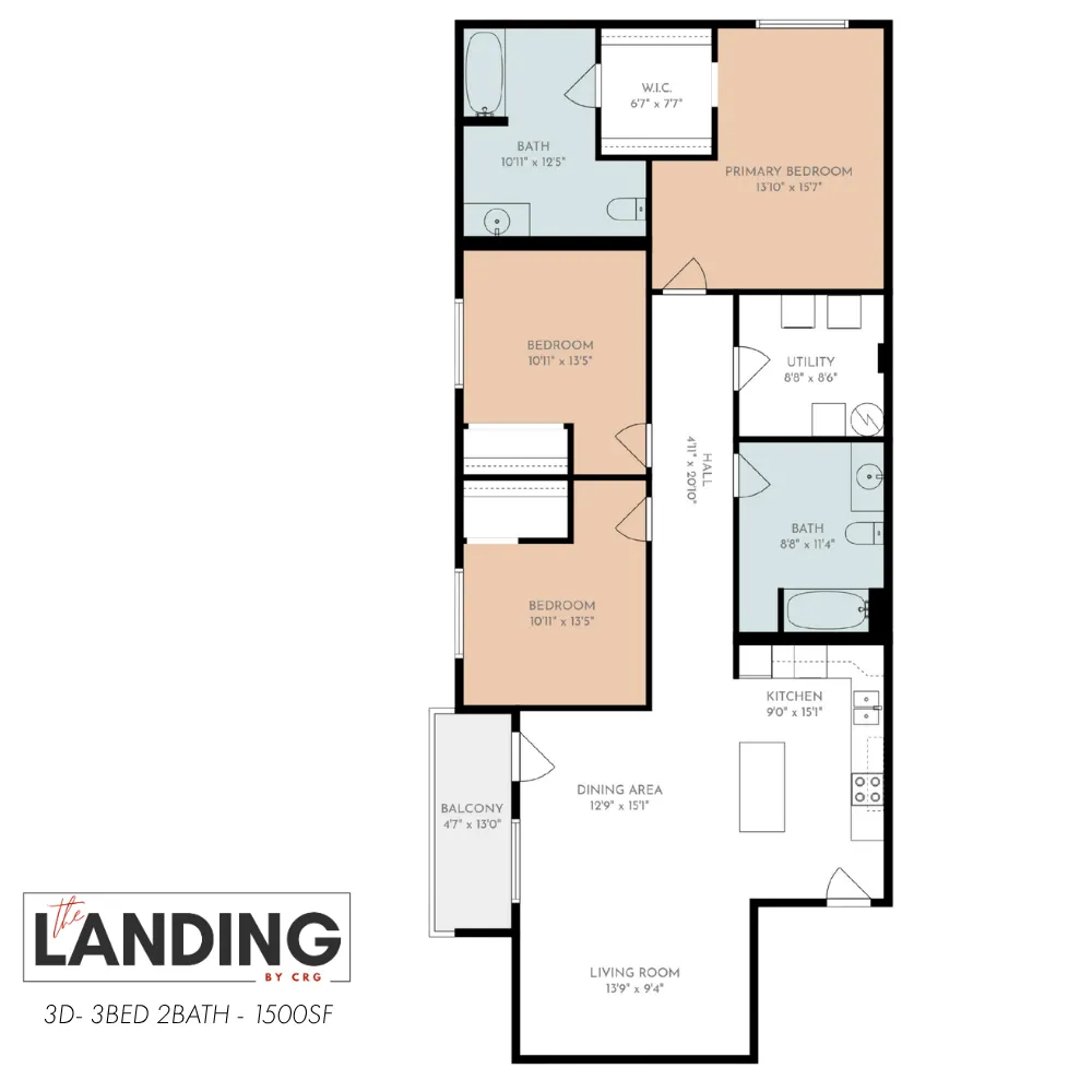 3D-1500SF Floor Plan