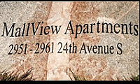 Elegant sign for MallView Apartments at 2951-2961 24th Avenue S, showcasing a sophisticated entrance.
