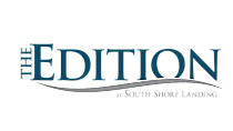 Sophisticated logo for The Edition at South Shore Landing with elegant navy and grey wave design.