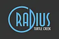 Modern logo for Radius Turtle Creek with sleek blue typography on a dark background.