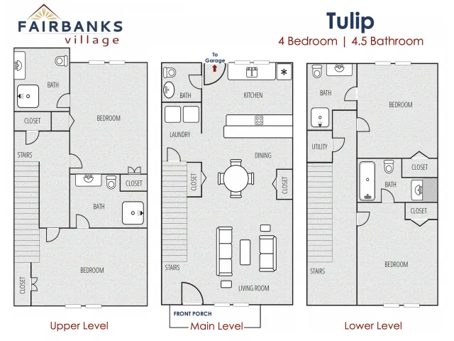 Tulip Floor Plan | 4 Bedroom, 4.5 Bathroom