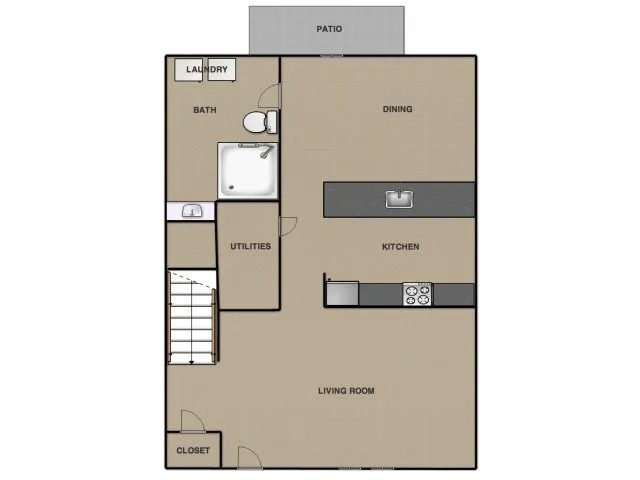 4 Bed, 2 Bath, Style B: Lower Floor