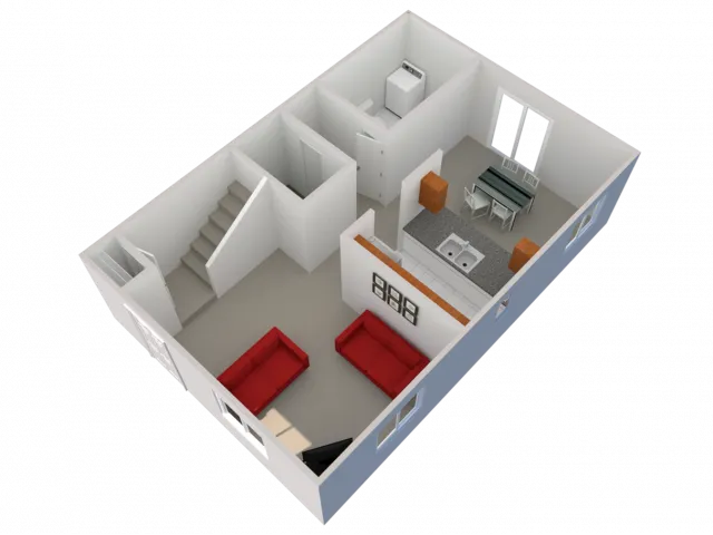 3 Bed, 1.5 Bath: Main Floor (alt view)
