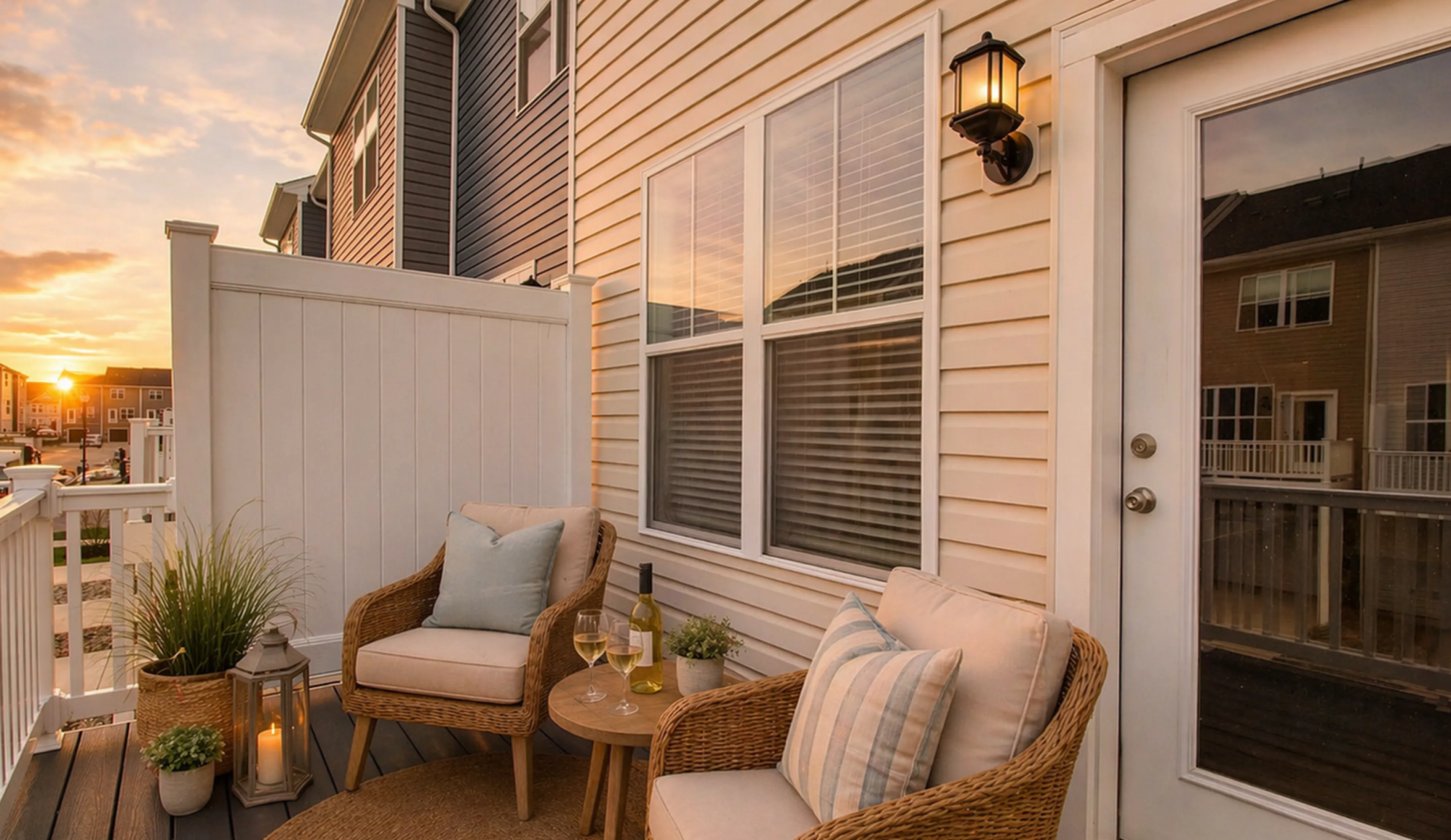 Cozy balcony view from a Terrace at Sycamore Ridge private balcony