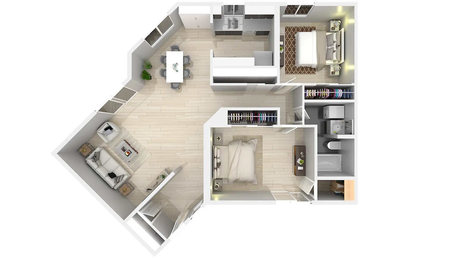 2 Bedroom x 1 Bathroom