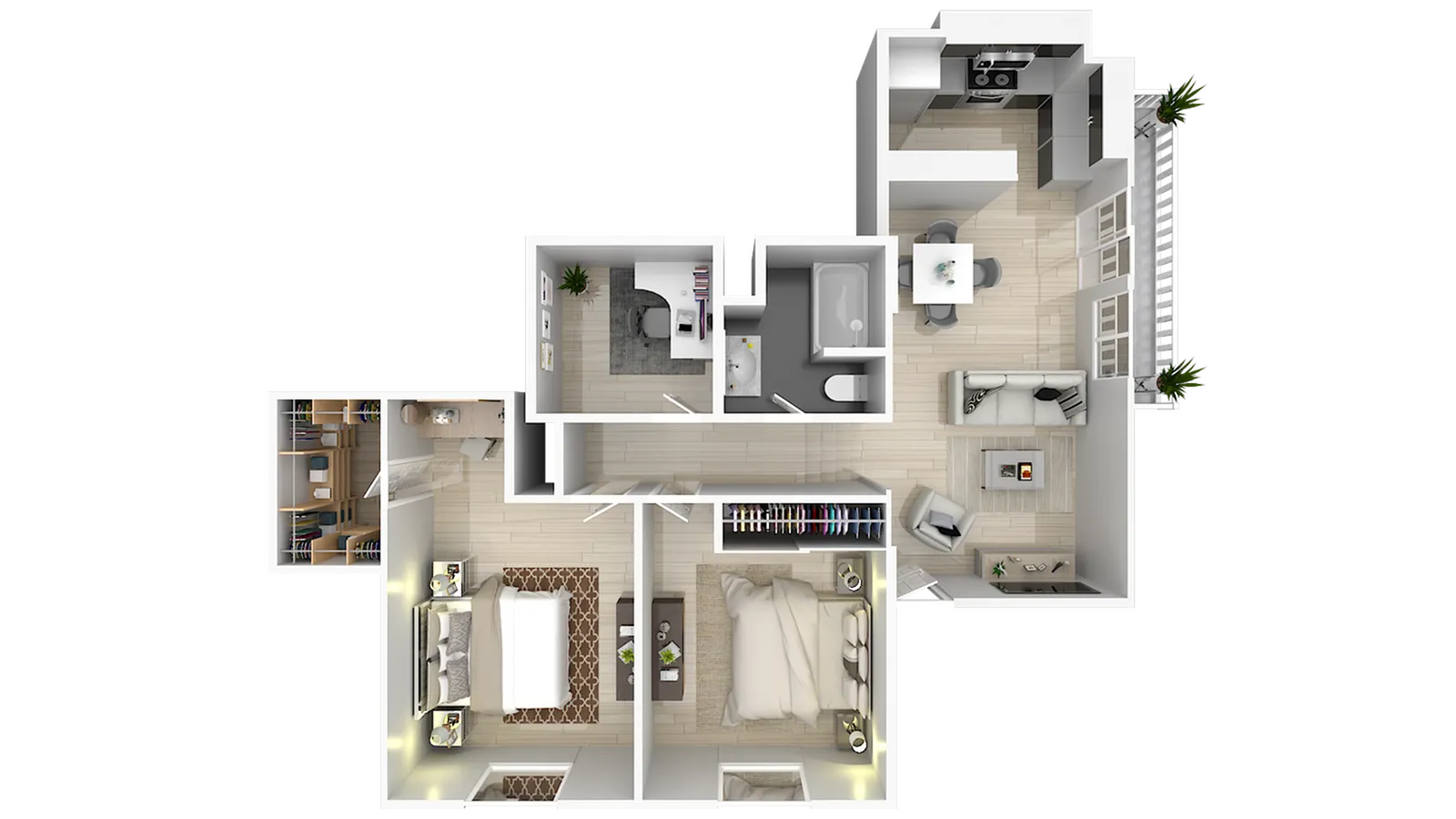 2 Bedroom x 1 Bathroom TH