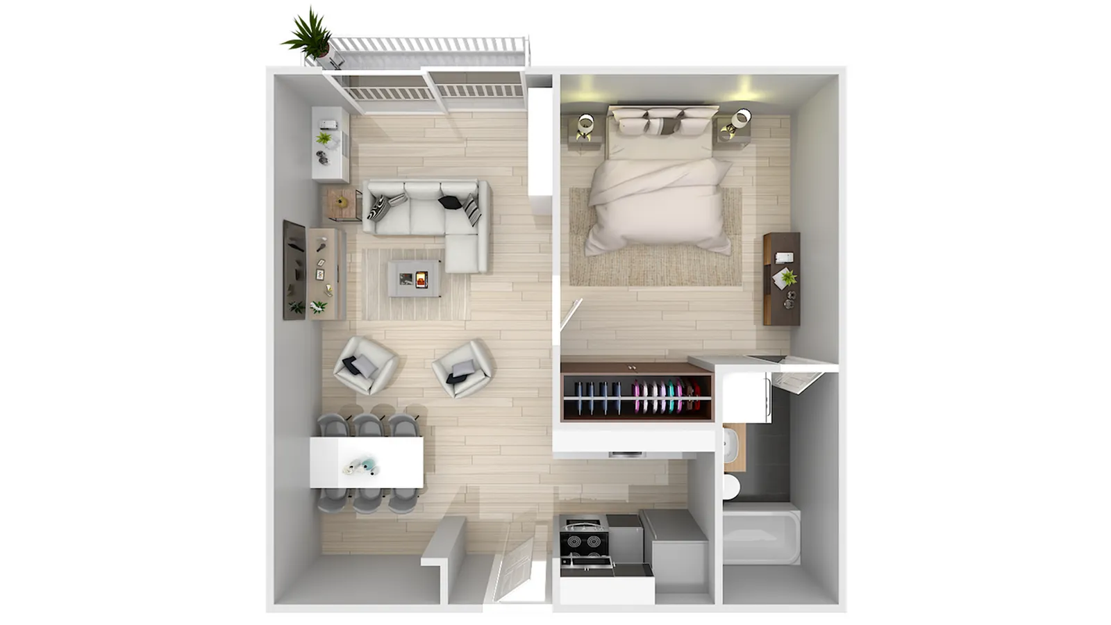 1x1 Floor plan
