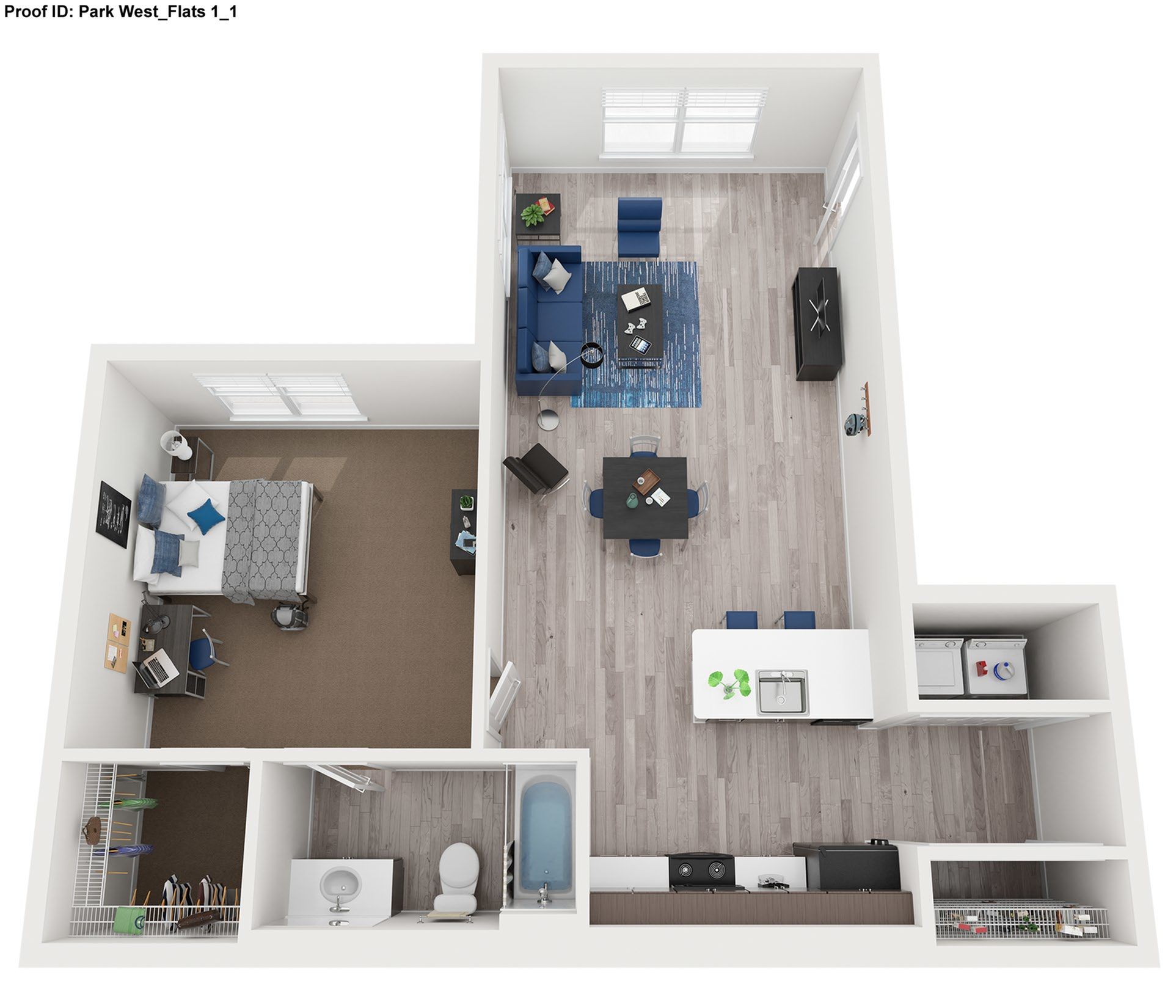 1 Bdrm Floor Plan | Park West | Apartments In College Station, Texas