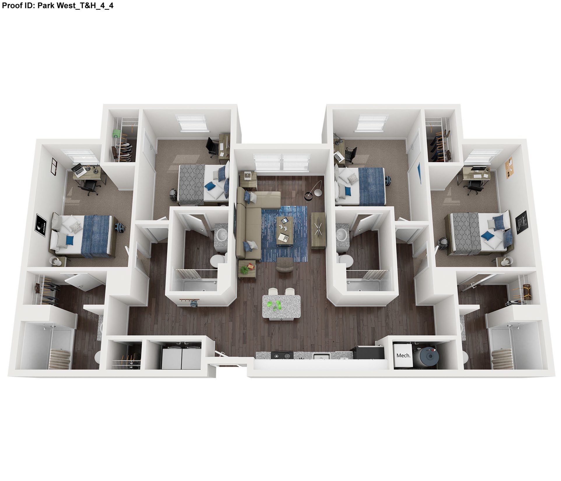 4 Bed 4 Bath Floor Plan