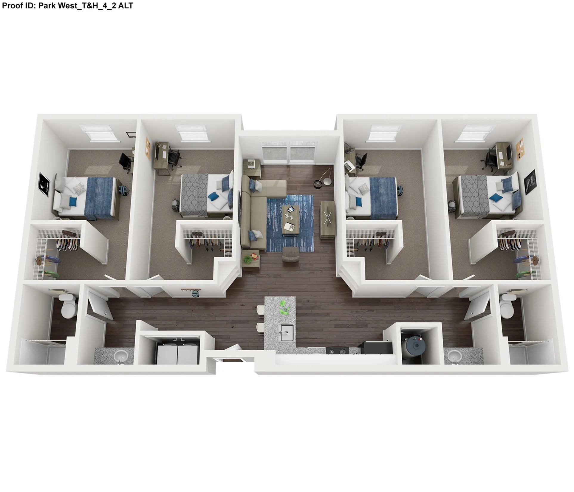 4 Bedroom 2 Bathroom Floor Plan