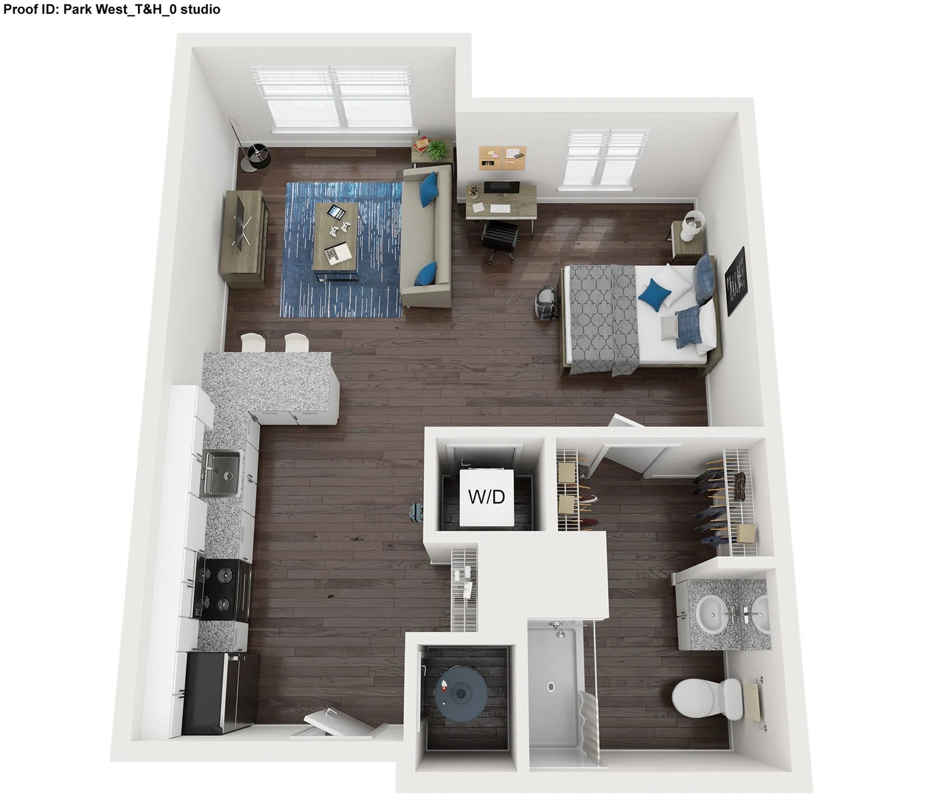 Studio Floor Plan |  Park West  | Apartments In College Station, Texas