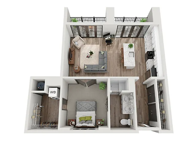 1x1 B Floor Plan