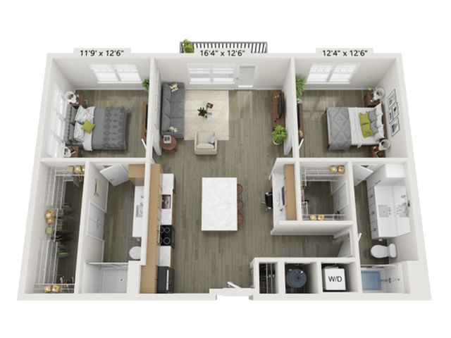 2x2 E | Floor Plan