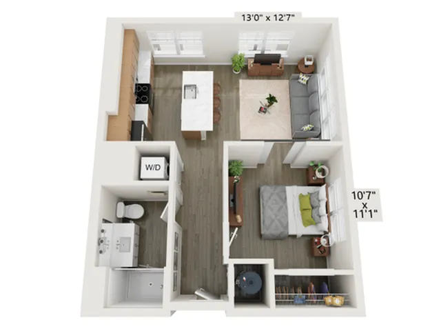1x1 A | Floor Plan