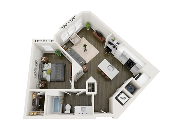 1x1 F | Floor Plan
