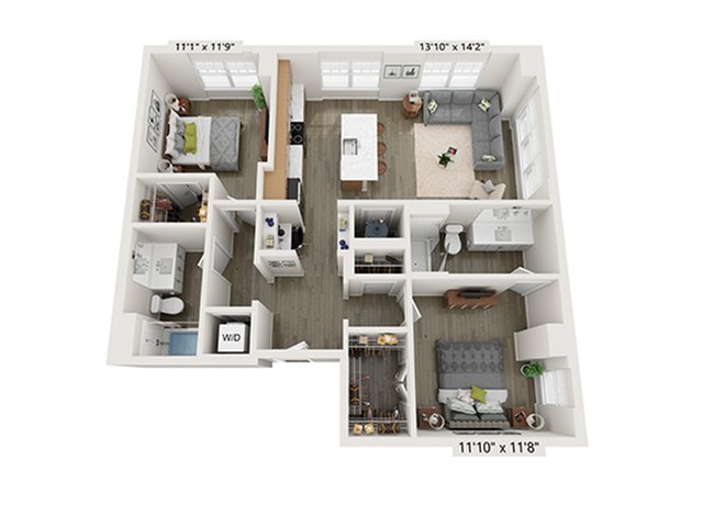 2x2 C | Floor Plan