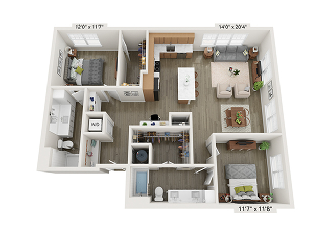 2x2 F | Floor Plan