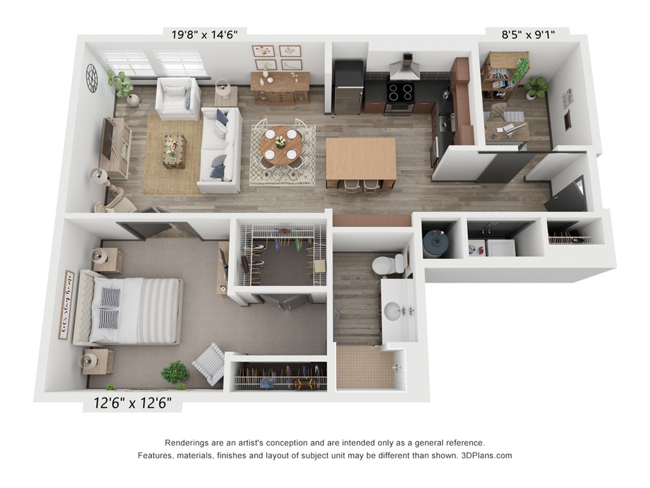 1x1 F | Floor Plan